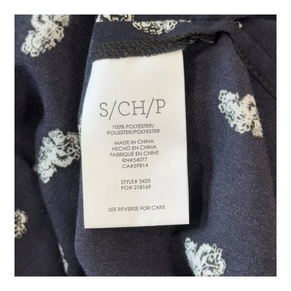 Cabi Womens Black Sleeveless V-Neck Top With White Floral Pattern Size S - Picture 3 of 11